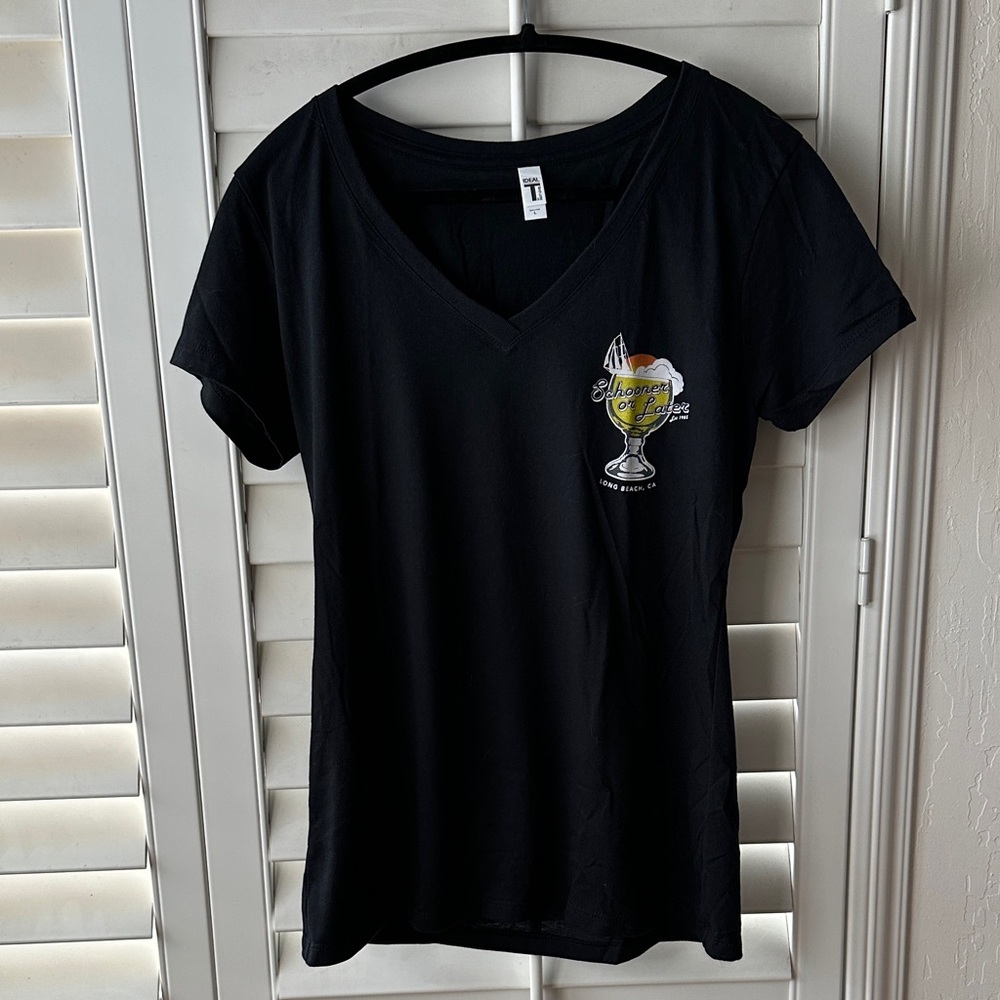 NWOT schooner or later ladies v neck t shirt